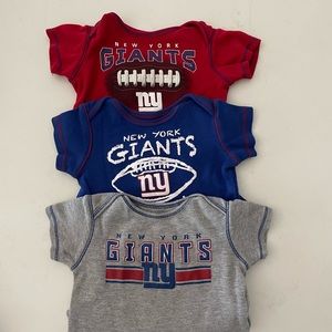 6-9 month lot of 3 baby giants onesies